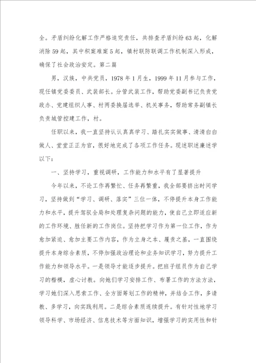 2021年镇党政班子年度述职汇报八篇