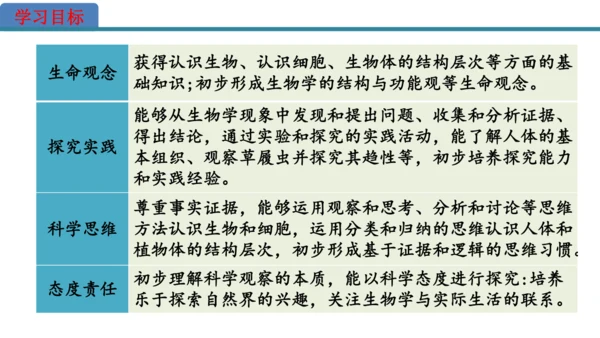 人教版生物七年级上册第一单元《生物与细胞》单元复习课件(共53张PPT)