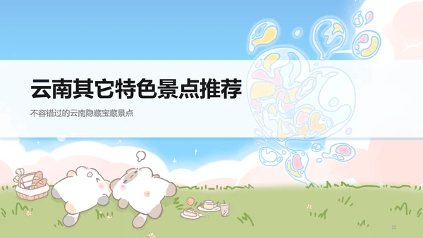 卜卜猫蓝色卡通风云南旅游攻略
