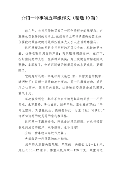 介绍一种事物五年级作文（精选10篇）.docx