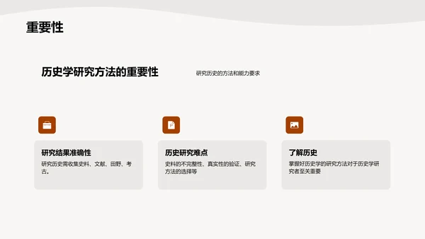 棕色扁平简约历史学研究方法培训课件PPT模板