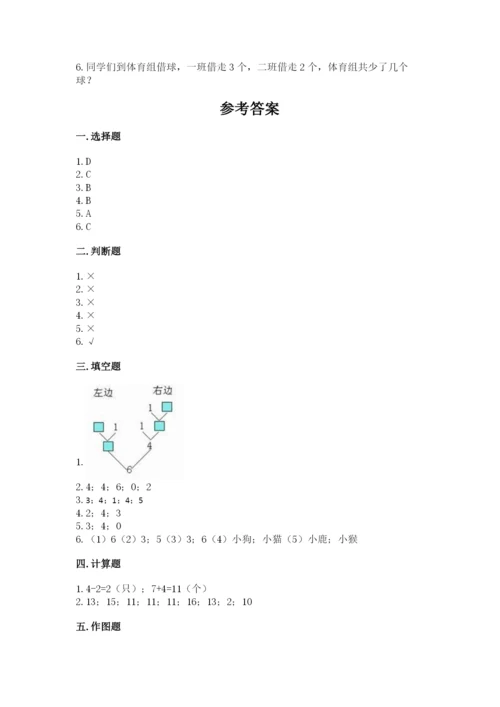 北师大版一年级上册数学期末测试卷【易错题】.docx