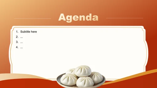 红色中国风中式美食PPT主题