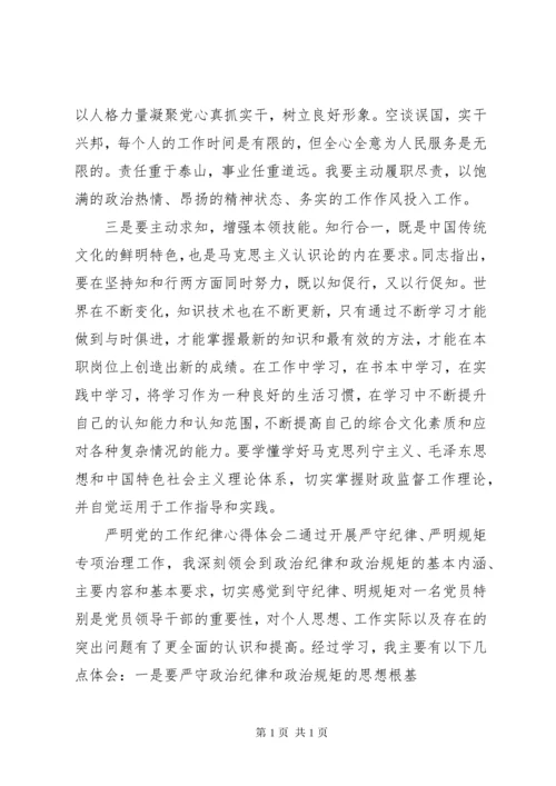 严明党的工作纪律心得体会.docx