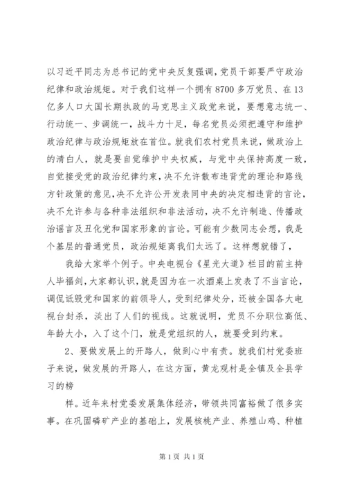 支部主题党日发言提纲.docx