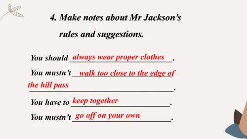 Module4 Rules and suggestion Unit 1 You must be ca