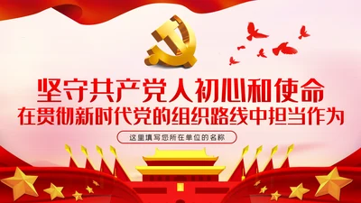 在贯彻新时代党的组织路线中担当作为PPT