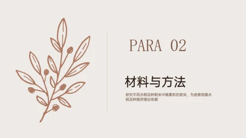 水稻农业植物品种研究和进展通用PPT模板