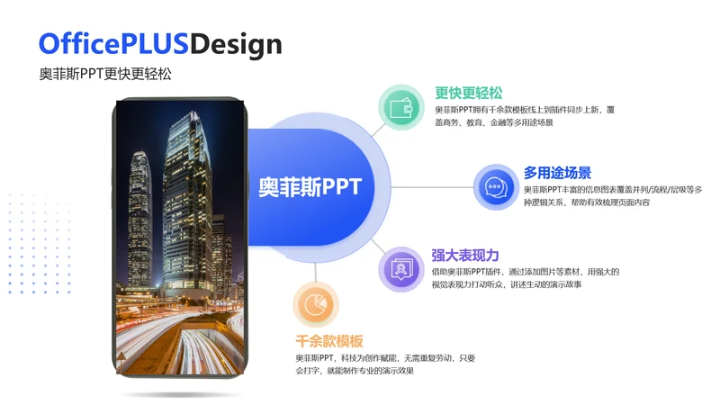 简约通用总分关系4项PPT图文页