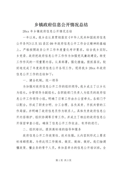 乡镇政府信息公开情况总结.docx