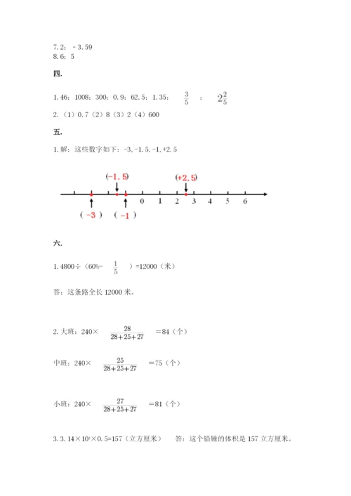 苏教版数学六年级下册试题期末模拟检测卷精品【能力提升】.docx