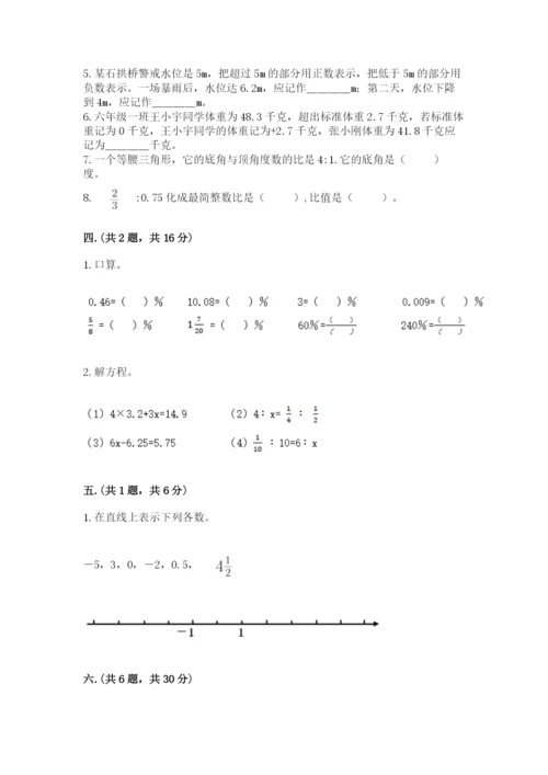 小学毕业班数学检测卷带答案（达标题）.docx