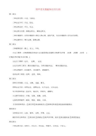 2023年初中语文基础知识点归纳.docx