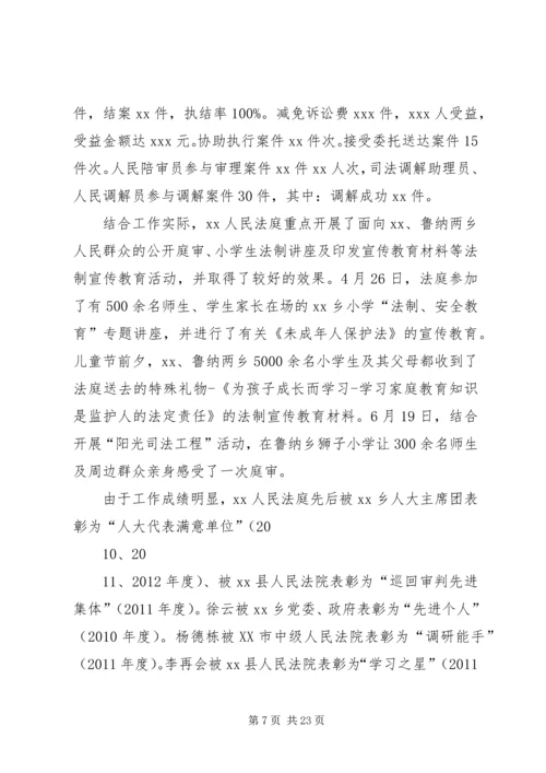 人民法庭工作报告精编.docx