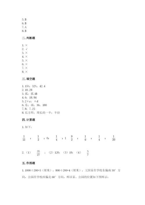 人教版六年级上册数学期末测试卷精品【夺冠系列】.docx