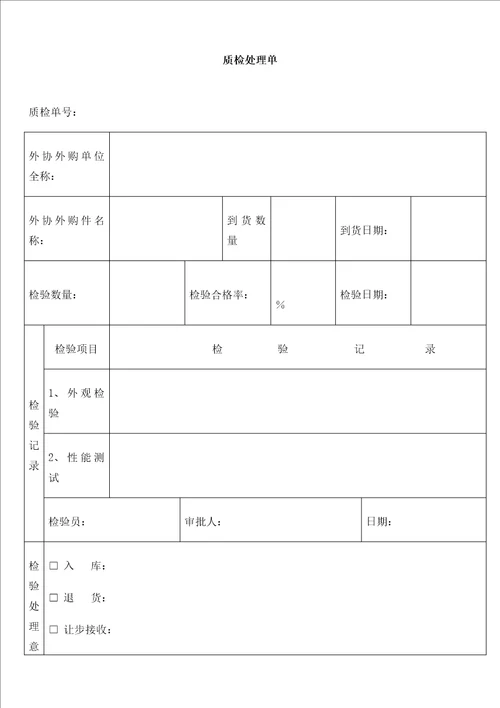 外协件检验流程