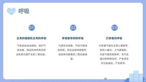 蓝色插画老年人睡眠障碍PPT课件健康宣讲