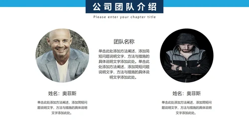 商务企业架构公司团队人物介绍PPT模板