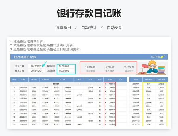 银行存款日记账