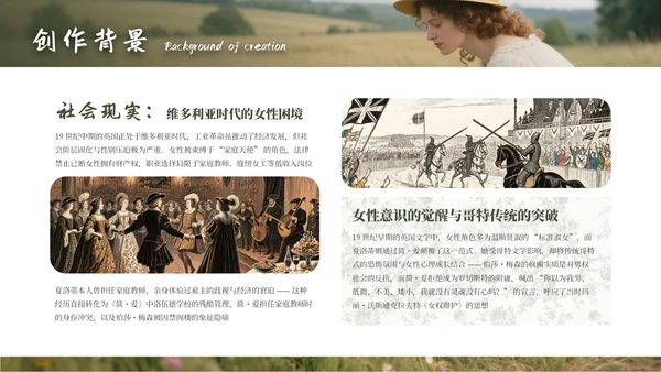 绿色简约《简·爱》读书分享通用PPT模板