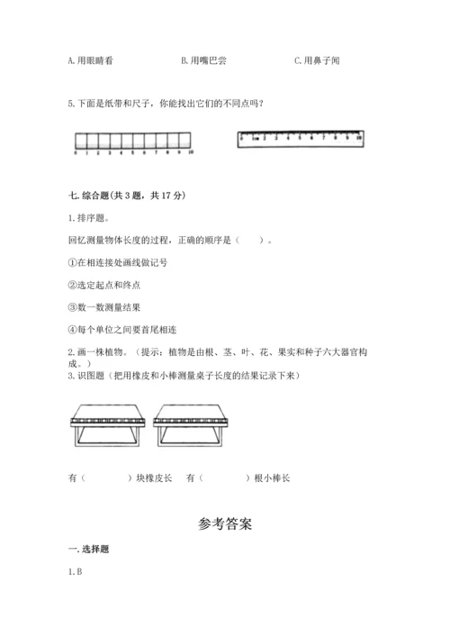 教科版一年级上册科学期末测试卷精品【a卷】.docx