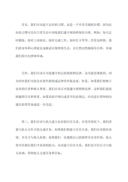 守纪律铸师魂个人剖析材料