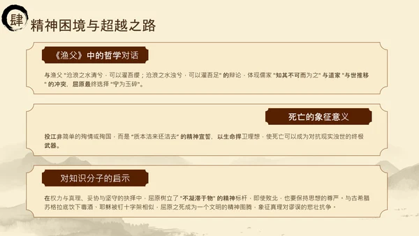 黄色中国风端午节屈原介绍PPT