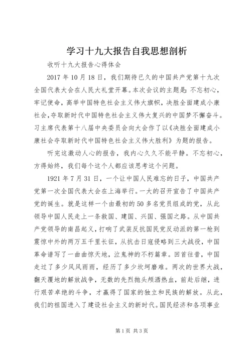 学习十九大报告自我思想剖析 (4).docx