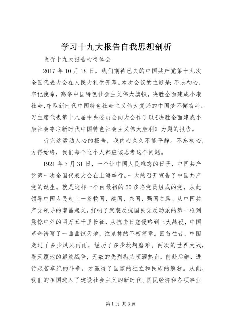 学习十九大报告自我思想剖析 (4).docx