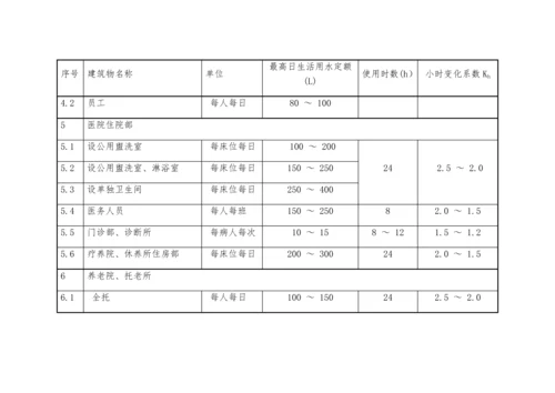 用水定额建筑给水排水设计规范.docx