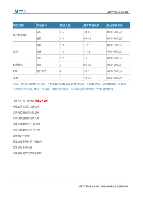 运营一家公司电商团队的薪资方案.docx