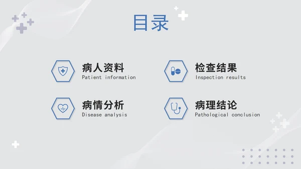 蓝色实景病例汇报PPT模板