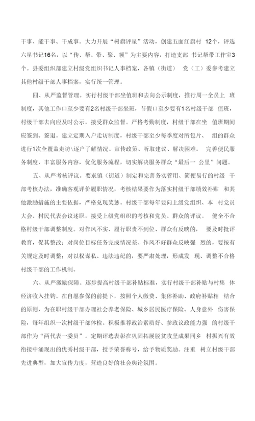 村级干部管理监督经验材料.docx