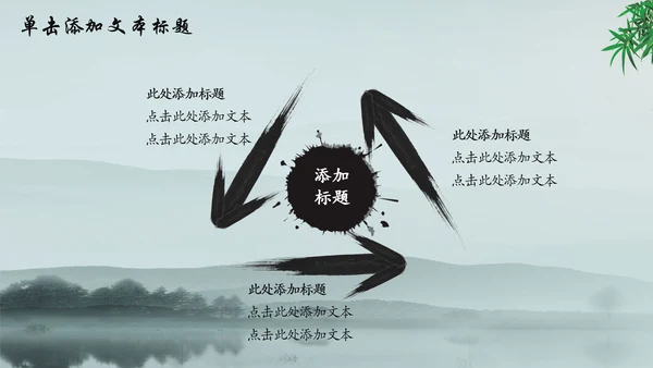 唯美水墨竹子中国风动态PPT模板