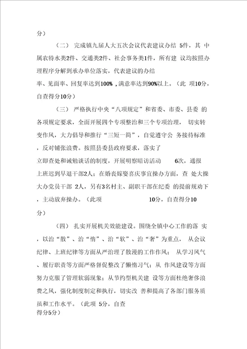 乡镇综合目标管理责任制执行情况自查报告