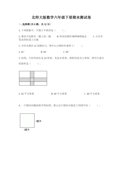 北师大版数学六年级下册期末测试卷及答案参考.docx