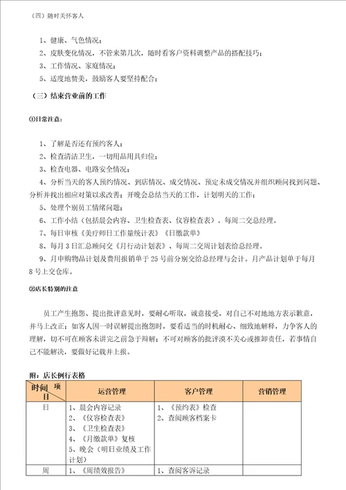 美容岗位职责与标准篇