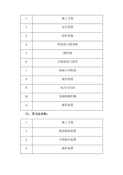 安全检查主要内容