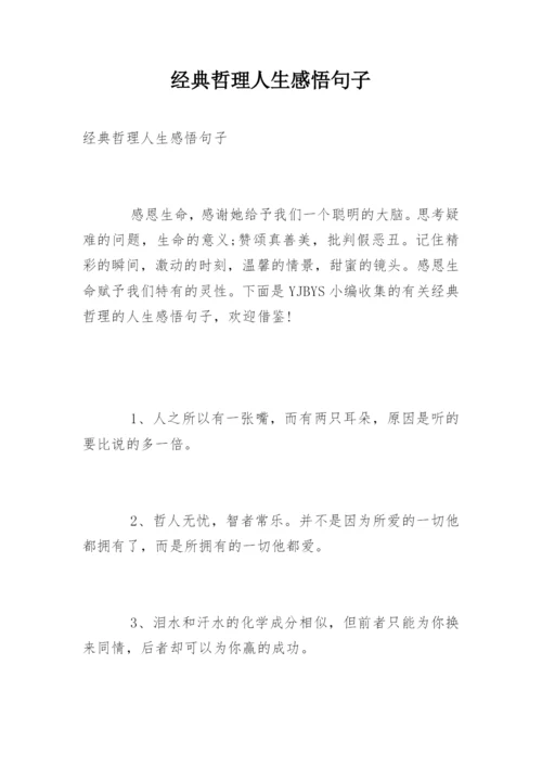 经典哲理人生感悟句子.docx