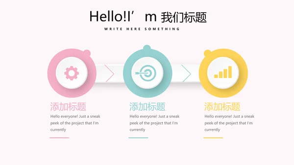 粉色小清新微立体述职报告通用PPT动态模板