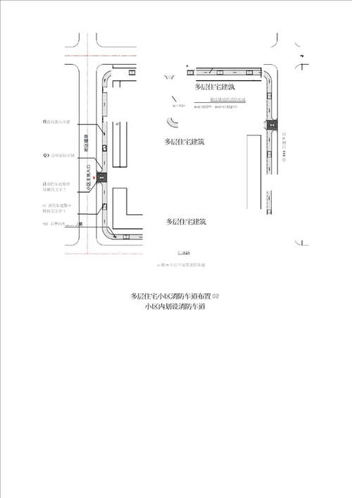 居民小区消防车通道划线标识图示