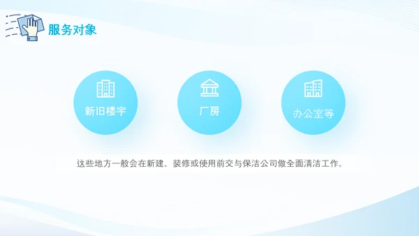 蓝色简约商务风开荒保洁培训PPT模板