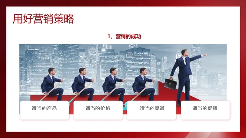 红色简约风营销技巧和营销方法培训课件