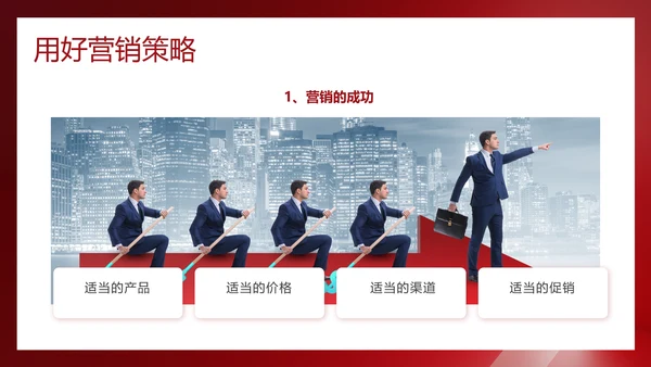 红色简约风营销技巧和营销方法培训课件