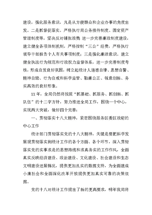 区统计局工作汇报