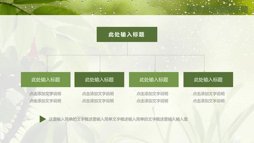 绿叶夏日雨季通用PPT模板