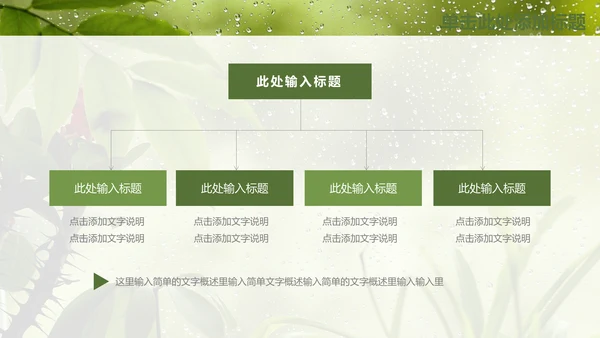 绿叶夏日雨季通用PPT模板