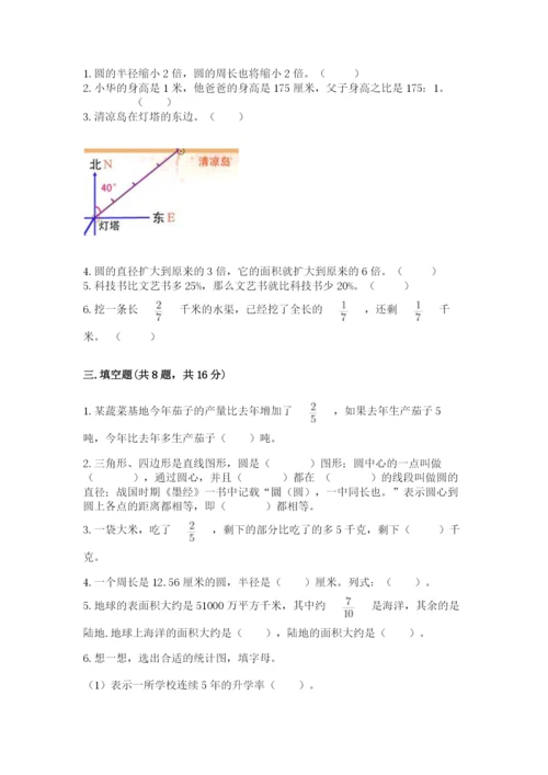 小学数学六年级上册期末模拟卷【模拟题】.docx