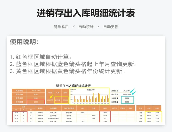 进销存出入库明细统计表
