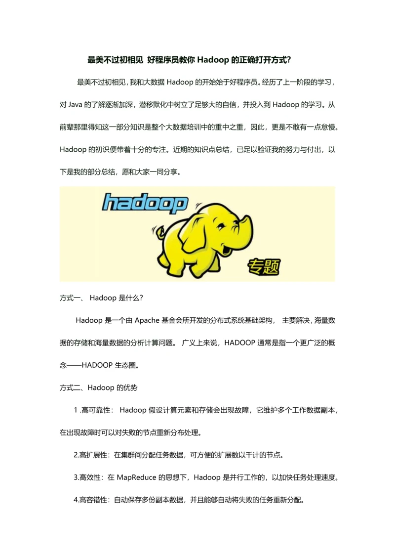 2023年最美不过初相见好程序员教你Hadoop的正确打开方式1.docx